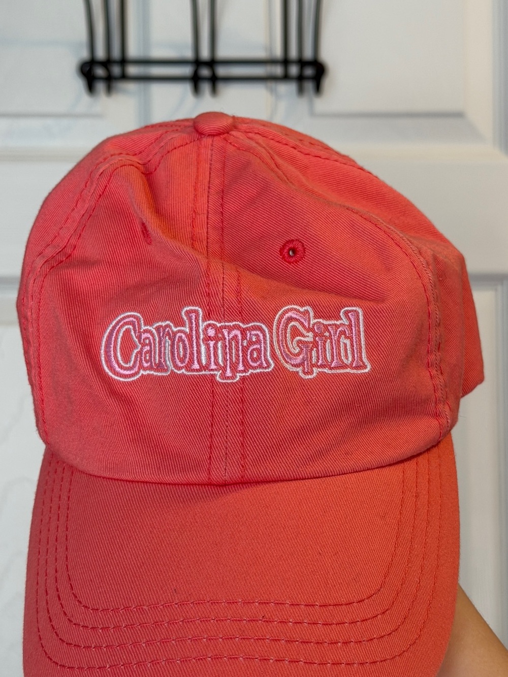 Carolina Girl Coral Embroidered Baseball Cap